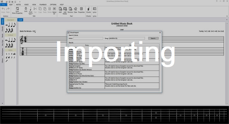 Importing files into GuitarSharp.