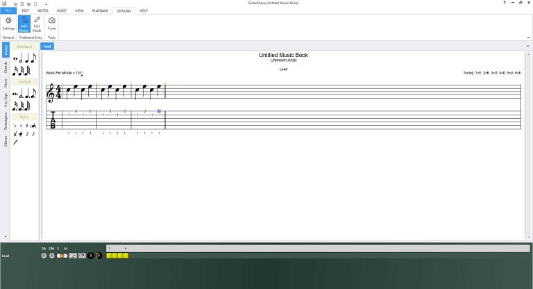 Auto formatting of your music as you enter it by the guitar software.